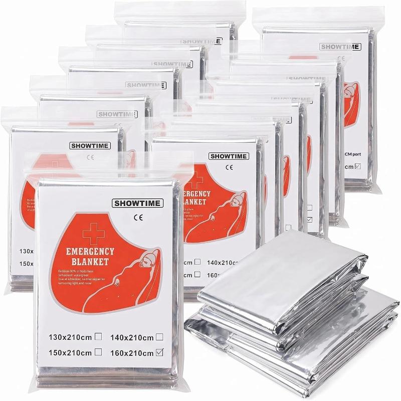 Survival Blanket Reflective - 5枚入り、防水・反射素材を使用した断熱性の高い緊急用ブランケット。地震時の生存やアウトドアでの使用に最適。