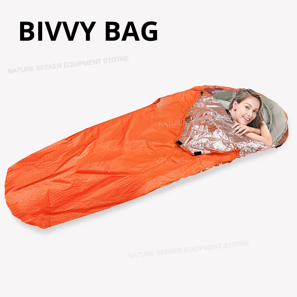 Bivy Bag Emergency - 緊急用断熱寝袋 – 熱反射素材を使用したサバイバル用ビビバッグ。キャンプ、ハイキング、アウトドアでの救助活動に最適。