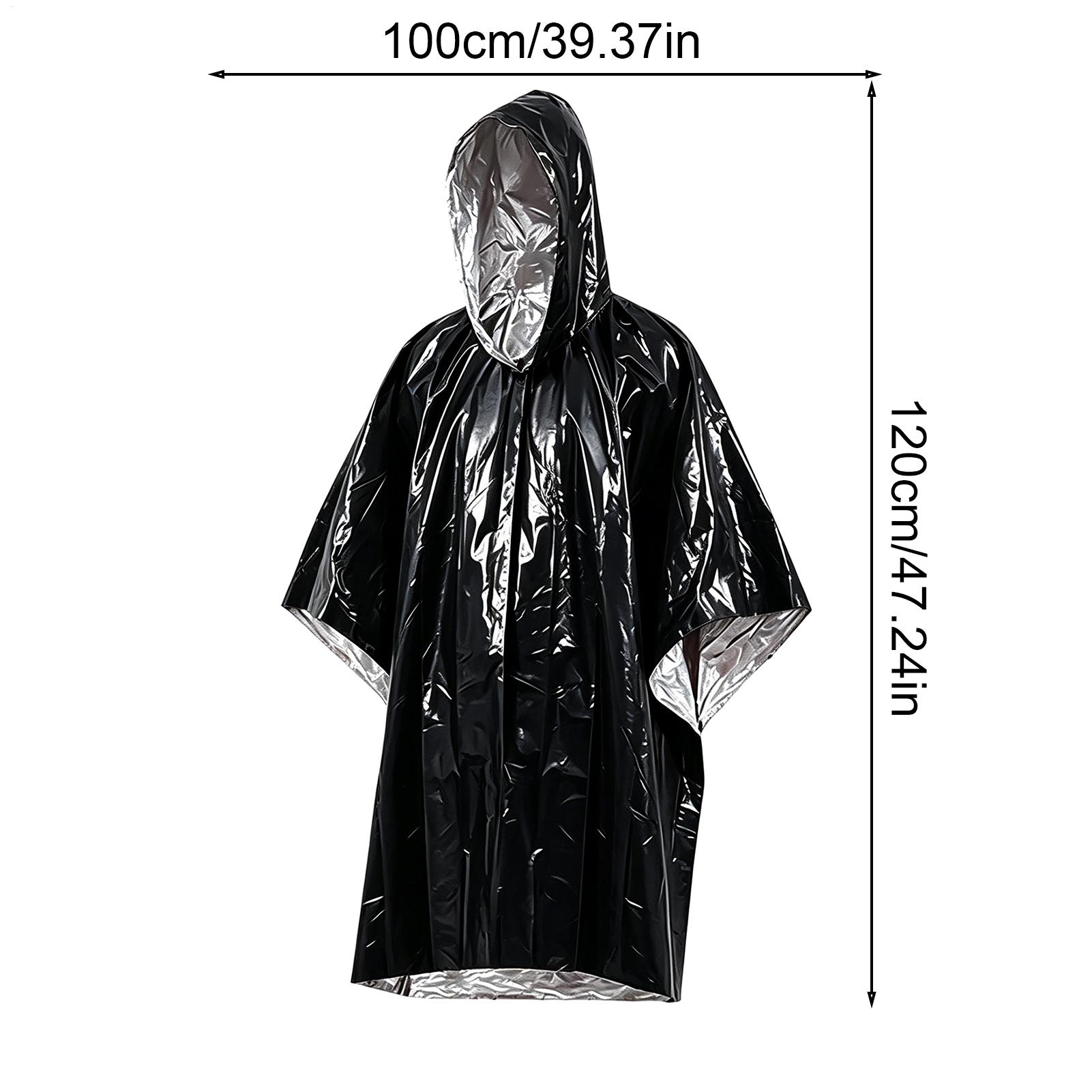 1個入り、緊急用防水フィルム付きレインポンチョ。保温性に優れ - Emergency Poncho Rain のレビューと価格