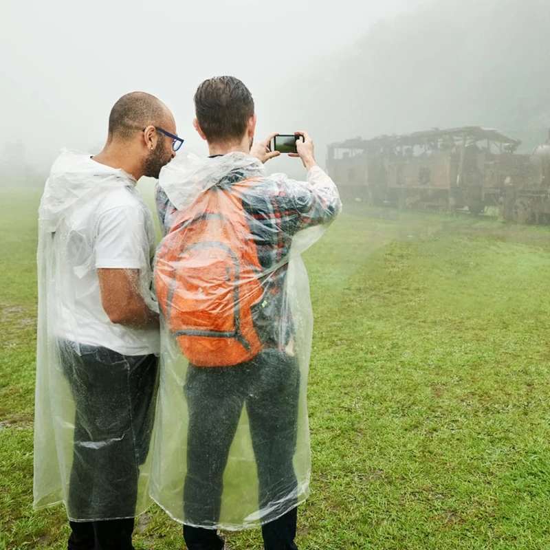 6枚入り、使い捨て、防水、屋外用、ハイキング、登山、旅行、緊 - Emergency Poncho Rain のレビューと価格