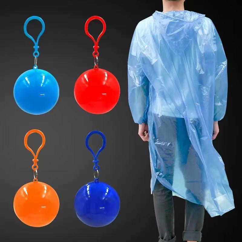 ランダムカラー使い捨て圧縮レインコートボール、厚手ロングレイ - Emergency Poncho Rain のレビューと価格